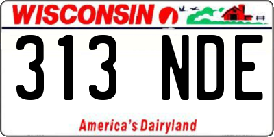 WI license plate 313NDE