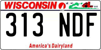 WI license plate 313NDF