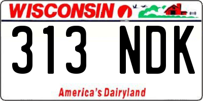 WI license plate 313NDK