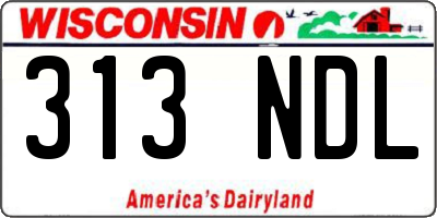 WI license plate 313NDL