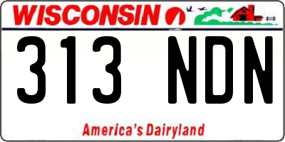 WI license plate 313NDN