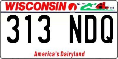 WI license plate 313NDQ