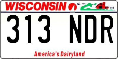WI license plate 313NDR