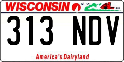 WI license plate 313NDV