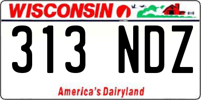WI license plate 313NDZ