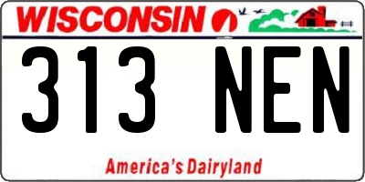 WI license plate 313NEN