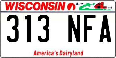 WI license plate 313NFA