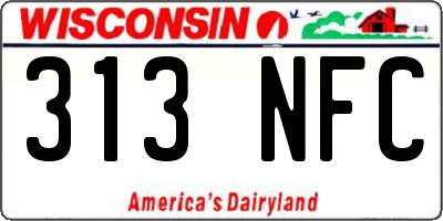 WI license plate 313NFC