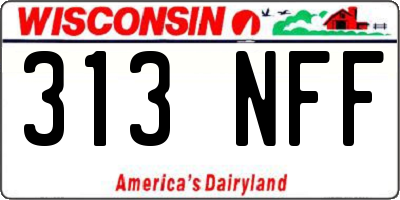 WI license plate 313NFF