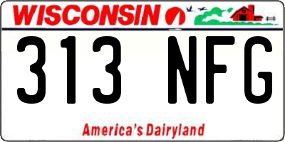 WI license plate 313NFG