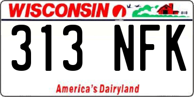 WI license plate 313NFK