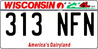 WI license plate 313NFN