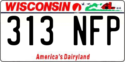 WI license plate 313NFP