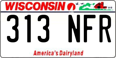WI license plate 313NFR