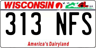 WI license plate 313NFS