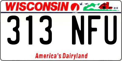 WI license plate 313NFU