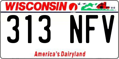 WI license plate 313NFV