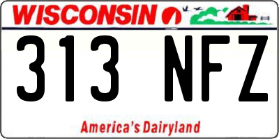 WI license plate 313NFZ