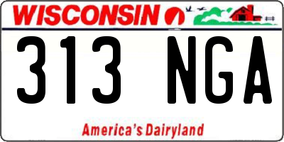 WI license plate 313NGA