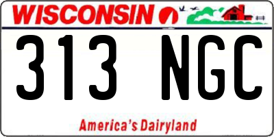 WI license plate 313NGC