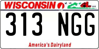 WI license plate 313NGG