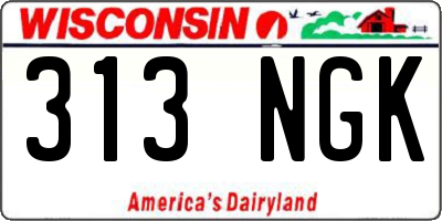 WI license plate 313NGK