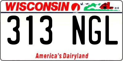 WI license plate 313NGL