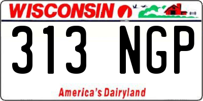 WI license plate 313NGP