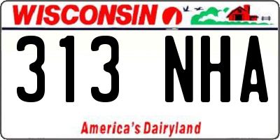WI license plate 313NHA