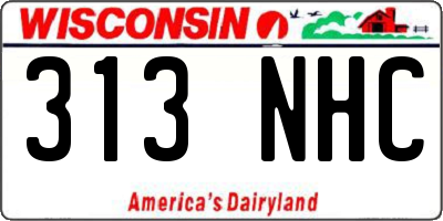 WI license plate 313NHC
