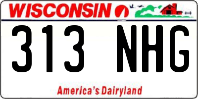 WI license plate 313NHG