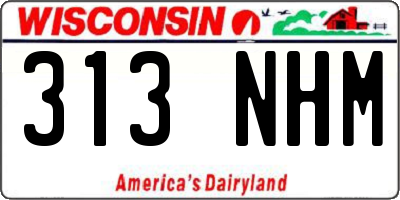 WI license plate 313NHM