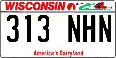 WI license plate 313NHN