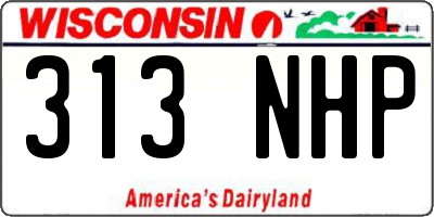 WI license plate 313NHP