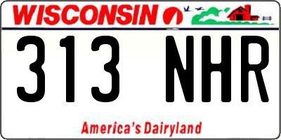 WI license plate 313NHR