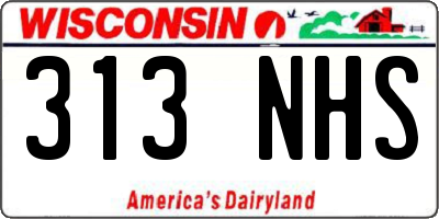 WI license plate 313NHS