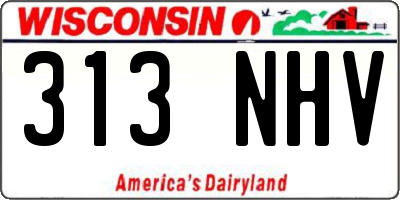 WI license plate 313NHV