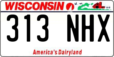 WI license plate 313NHX