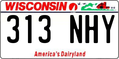 WI license plate 313NHY