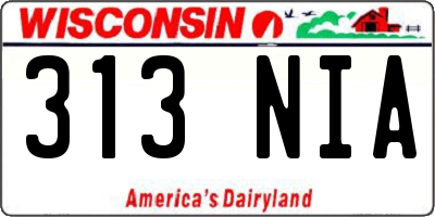 WI license plate 313NIA
