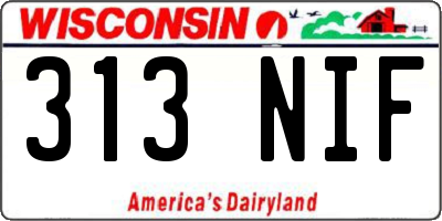 WI license plate 313NIF