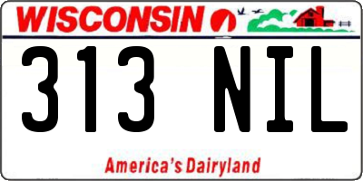WI license plate 313NIL