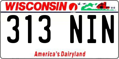 WI license plate 313NIN