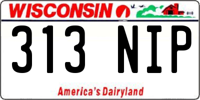 WI license plate 313NIP