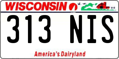 WI license plate 313NIS