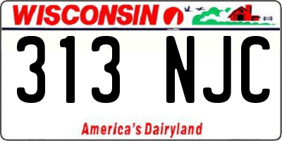 WI license plate 313NJC