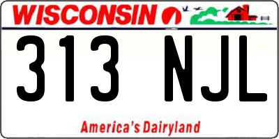 WI license plate 313NJL