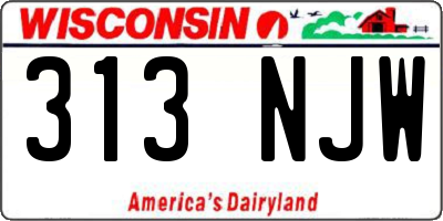 WI license plate 313NJW