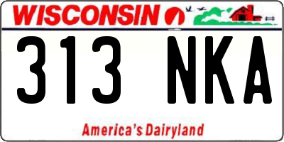 WI license plate 313NKA