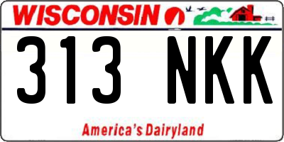 WI license plate 313NKK